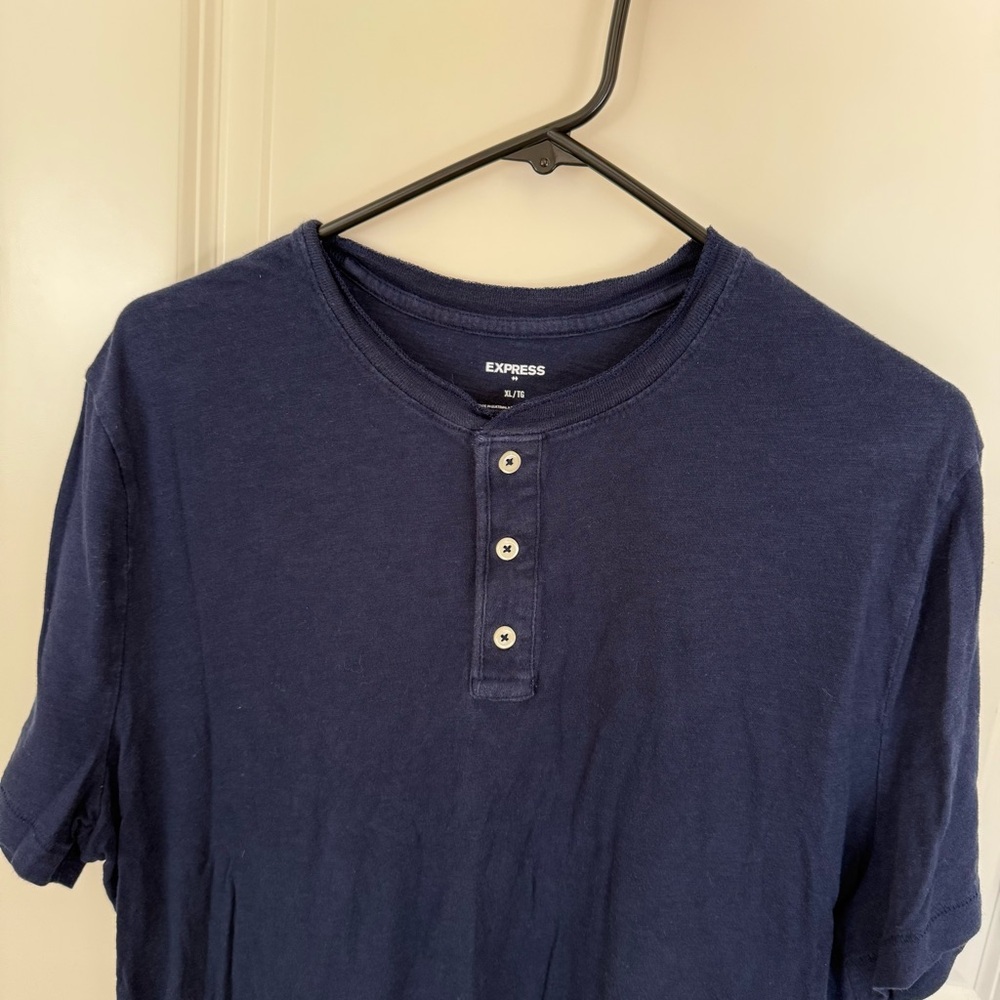 Express Navy Henley Shirt